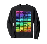 Rainbow Cassette Tapes Nostalgic Music Throwback 1980s Sweatshirt