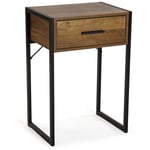 Pilu Table de chevet Petite table Décoration ou Table d'appoint pour la chambre ou le salon Meuble Rangement, avec 1 tiroir, (h x l x l) 60 x 30 x 41