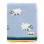 mimixiong Baby Blankets Knitted Double Layer Soft Cellular Pram Blankets,Sheep Patterns(Blue)