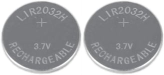 LIR2032 Lot de 2 piles bouton rechargeables LIR 2032 3,7 V 70 mAh CR2032 - Piles bouton rechargeables pour clé de voiture Logitech K750 - Remplace CR 2032.[G1139]