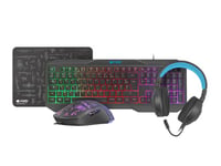 FURY THUNDERSTREAK 3.0 Gaming Combo Pack Ensemble 4-en-1 : Clavier AZERTY + Souris + Casque + Tapis de Souris Gaming PC