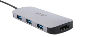 Acer USB-C Dockningsstation 100 W 7 portar Silver