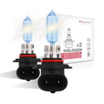 Sinoparcel HIR2/9012 Ampoule Halogène de Phare, Lampe Jaune pour Feux de Route et Croisement Voiture, 3800K 55W DC 12V, Lot de 2