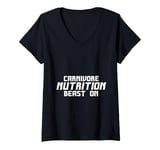 Womens Carnivore Nutrition Beast On Protein Diet Strength V-Neck T-Shirt