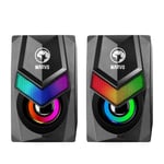 Marvo Scorpion SG-118 - RGB Lighting | 3.5mm Input 6w Black Stereo USB Gaming Speakers