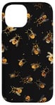 Coque pour iPhone 14 Accessoire pour téléphone sur le thème des abeilles roses et noires