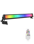 CLY Projecteur LED Couleur 42W, Barre LED RGB 10 Couleurs et 30 Modes Dynamiques Spot LED Couleur avec Télécommande RF 360° Lumière Ambiance Exterieur Mémoire et Minuterie, IP66 Pour Fête Patio bar