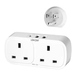 LENCENT 2 Way USA Travel Plug Adapter Type B from UK to USA Canada Mexico w/ USB