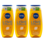 Nivea Shower Gel LOVE SUNSHINE 3 X 250Ml With The Scent Of Nivea Sunscreen