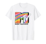 MTV Music Television Rainbow Retro Big Chest Logo T-Shirt