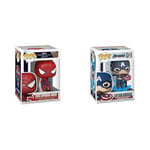 Funko Pop! Marvel: Spiderman No Way Home 2021 - Spider-Man - Leaping SM2 & Pop! Marvel: Avengers Endgame - Captain America with Broken Shield & Mjolnir