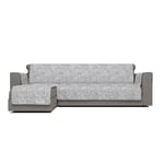 Italian Bed Linen “Glamour” Housse de canapé antidérapante avec Chaise-Longue Gauche, Gris Clair, 290 cm