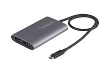 StarTech.com Thunderbolt 3 to Dual DisplayPort Adapter DP 1.4, Dual 4K 60Hz or Single 8K/5K Thunderbolt 3 to DP Adapter, TB3 to 2x DisplayPort Monitor Video Display Adapter, Mac/Windows - TB3 to DP 1.4 Adapter - USB / DisplayPort adapter - 24 pin USB-C ti