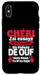 Coque pour iPhone X/XS Chéri J'ai Essayé De Te Trouver Cadeau Saint Valentin Amour