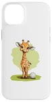 Coque pour iPhone 14 Plus Jolie balle de golf girafe pour un moment ludique