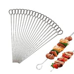 BBQ Small Metal Skewers Stainless Steel 20 PCS 6.29"/15cm Food-Grade Kebab Skewers Turkey Lacers QQ CAT Reusable Skewers for Air Fryer, Metal Skewer for Oven Camping Campfire Trussing Turkey