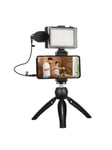 Live broadcast kit tripod mount + LED lamp + microphone + phone clamp