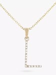 E.W Adams 9ct Gold Diamond Initial Pendant Necklace