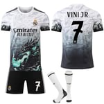 Real Madrid Special Edition Tröja med Drakmönster NO.7 VINI JR. Tröjor Barn Vuxen Fotbollsutrustning med Strumpor 24-25 NO.7 VINI JR. 28