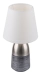 Lampe de chevet design gris argent sommeil salon textile tactile liseuse blanche