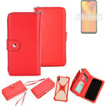 Wallet Mobile phone cover Wiko Y62 Phone protective Case red