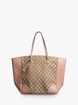 Pre-loved GUCCI Bree GG Canvas and Leather Tote Bag, Brown/Pink