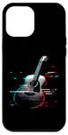 Coque pour iPhone 12 Pro Max Glitch Guitare acoustique – Amateur de musique de guitare vintage