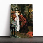 Big Box Art Canvas Print Wall James Tissot Women Looking at Art | Mounted & Stretched Box Frame Picture | Home Decor for Kitchen, Living Room, Bedroom, Hallway, Multi-Colour, 20x14 Inch