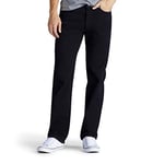 Lee Uniforms Men's Relaxed Fit Straight Leg Jeans, Double Black, 38W / 30L