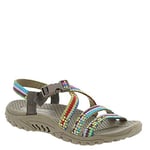 Skechers Femme Reggae-Sew Me-Boho Woven Strappy Slingback Sandale, Taupe Multi, 41 EU