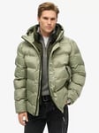 Superdry Hooded City Graphic Puffer Jacket, Seagrass Green