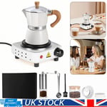 Stovetop Espresso Coffee Maker & Bean Mill Set Espresso Brewer Moka Coffee Pot