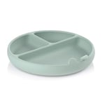 Jané Assiette pour Bébé BLW, Assiette de Sevrage, avec Ventouse, Sans BPA, Silicone, Compatible avec Stérilisateurs, Micro-ondes, Verte