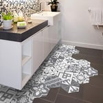 Sticker Sol Carreaux de Ciment azulejos avec laminat de Protection en Plastique| Stickers Adhésifs Carrelages Hexagones Sol résistant à l'eau - Carrelage adhésif pour Sol - 20x18cm - 10 pièces