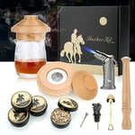 Cocktail Smoker Kit with Torch, Whiskey Smoker Drinks Kit with 4 Flavors Wood Chips & Liquor Pourer, Old Fashioned Cocktail Kit Gifts for Men, Dad, Husband and Cocktail Lovers on Birthday (No Butane)