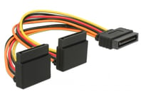 DELOCK – Cable SATA 15 pin power plug with latching function > 2 x SATA 15 pin (60170)