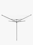 Brabantia Topspinner Rotary Clothes Outdoor Airer Washing Line with Ground Spike, Metallic Grey, 60m