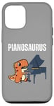 Coque pour iPhone 12/12 Pro Dinosaure drôle + piano = pianosaure