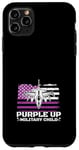 Coque pour iPhone 11 Pro Max Purple Up Drapeau militaire pour enfant Motif drapeau américain