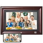 KODAK 10.1 Inch WiFi Digital Photo Frame, 1280x800 HD IPS Touch Screen, Auto-Rotate, Share Photos and Videos via App, 32GB Storage (Brown, 14.1 Inch)