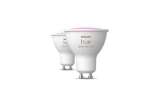 Philips Hue White and Color Ambiance - LED-spot lyspære - GU10 - 4.2 W - multifarvet/varmt til køligt hvidt lys - 2000-6500 K (pakke med 2)