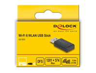 Delock Wi-Fi 6 Dualband Wlan Usb-Sticka Ax1800 (1201 + 574 Mbps), Trådlös, Usb, Wlan, Wi-Fi 6 (802.11Ax), 1775 Mbit/S, Svart