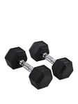 Homcom 2 X 8Kg Hex Rubber Dumbbell Weights Set