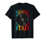 Retro Music Album Lover Vinyl Record Vintage 1971 Birthday T-Shirt