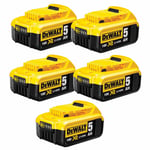 DeWalt DCB184 18V Li-ion Lithium Ion 5.0Ah XR Slide Batteries Pack of 5 Genuine