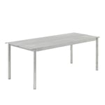 Muuto - Linear steel table 200x75cm warm galvanized steel - Utendørs spisebord - Thomas Bentzen - Sølv - Metall