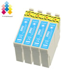 4 Cyan Ink Cartridges For Epson Xp-255 Xp-257 Xp-352 Xp-355 Xp-452 Xp-455