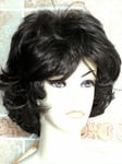 Ladies Short Wig Bob Style Curly Wispy Fashion Wig Dark Brown Full Wig UK