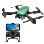 PBTRM Foldable Mini RC Quadcopter 4K Selfie Drone, HD Dual Camera FPV Ladybird Altitude Hold Optical Flow RC Drone Helicopter Best Gift for Child,4K green