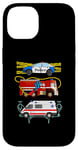 Coque pour iPhone 14 Voiture de police camion de pompiers ambulance premiers intervenants